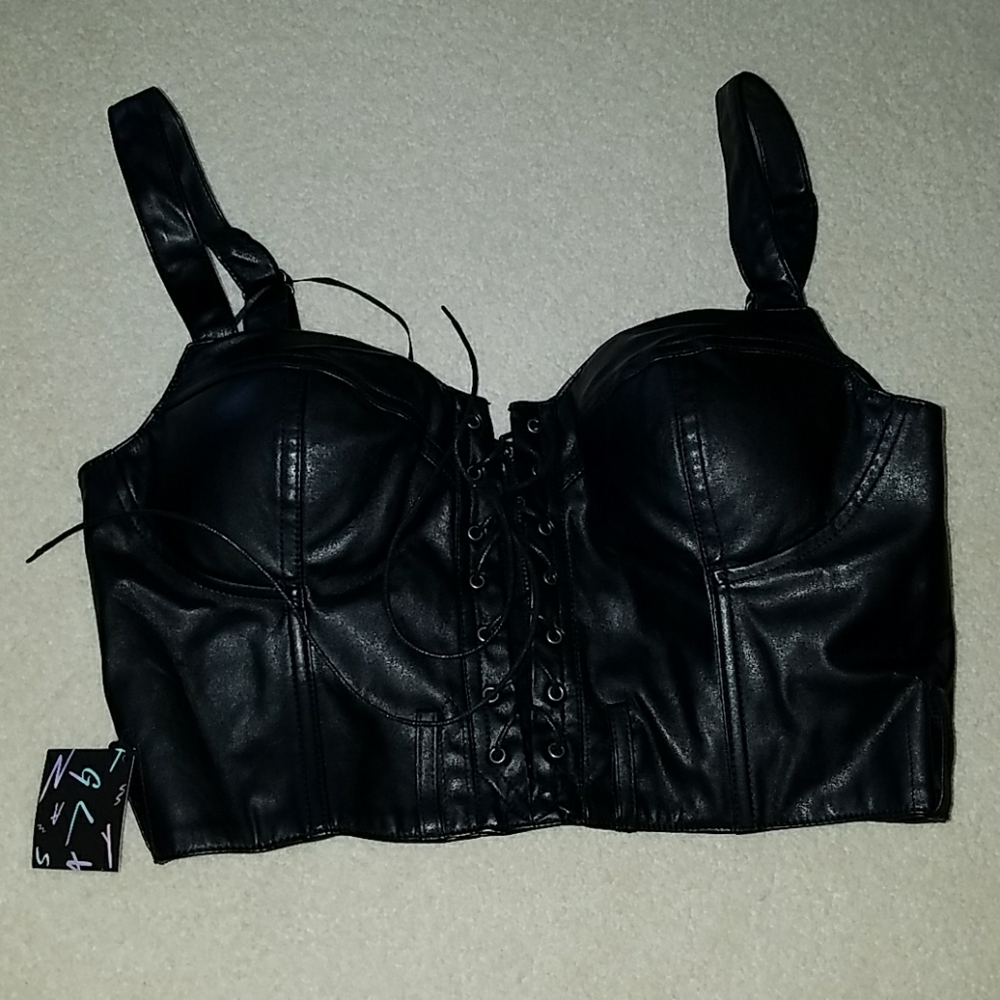 Nasty Gal Faux Leather Bustier